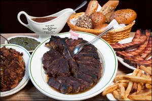 The great steak at Peter Luger's Steak House, NYC